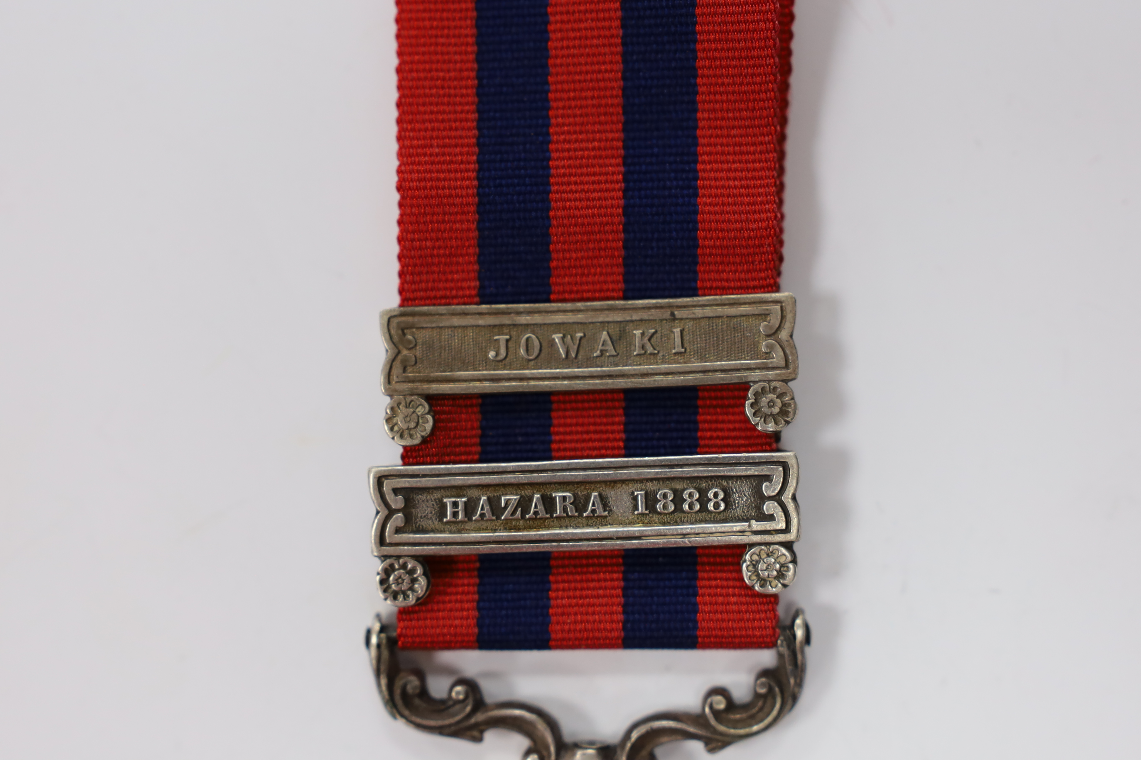 An India General Service Medal with Jowaki and Hazara 1888 clasps to Sepoy Ujiman Newar 43rd Bn Ify